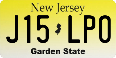 NJ license plate J15LPO