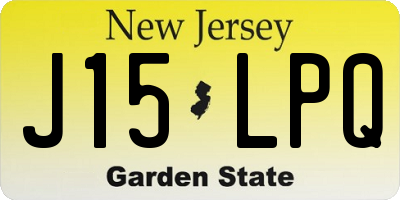 NJ license plate J15LPQ