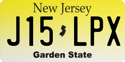 NJ license plate J15LPX