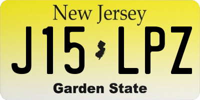NJ license plate J15LPZ