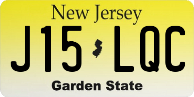 NJ license plate J15LQC