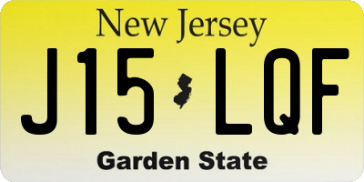 NJ license plate J15LQF