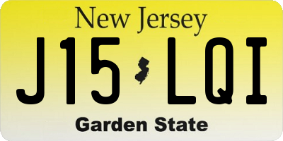 NJ license plate J15LQI