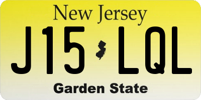 NJ license plate J15LQL