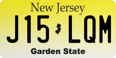 NJ license plate J15LQM