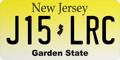 NJ license plate J15LRC