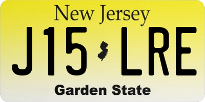 NJ license plate J15LRE