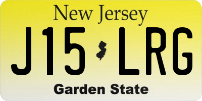 NJ license plate J15LRG