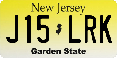 NJ license plate J15LRK
