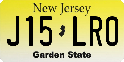 NJ license plate J15LRO