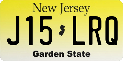NJ license plate J15LRQ