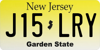NJ license plate J15LRY