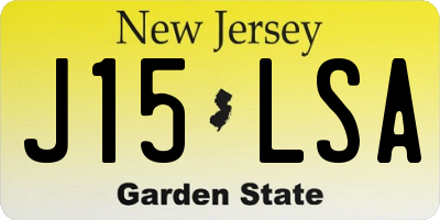 NJ license plate J15LSA