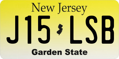 NJ license plate J15LSB