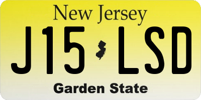 NJ license plate J15LSD