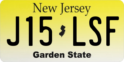 NJ license plate J15LSF