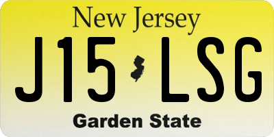 NJ license plate J15LSG