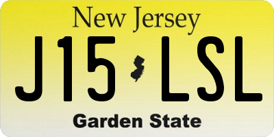 NJ license plate J15LSL