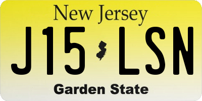 NJ license plate J15LSN