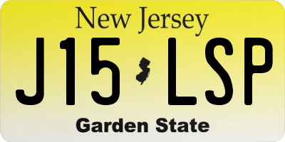 NJ license plate J15LSP