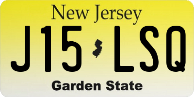 NJ license plate J15LSQ