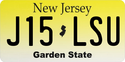 NJ license plate J15LSU