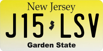 NJ license plate J15LSV