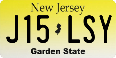 NJ license plate J15LSY
