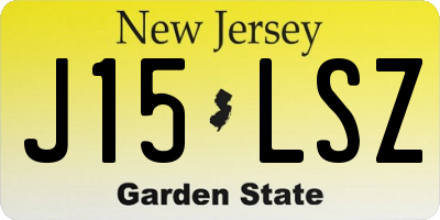 NJ license plate J15LSZ