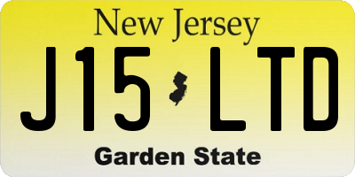 NJ license plate J15LTD