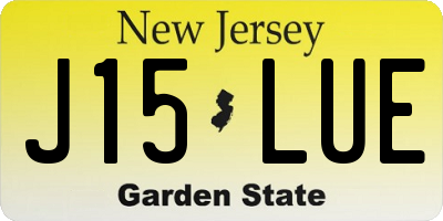 NJ license plate J15LUE