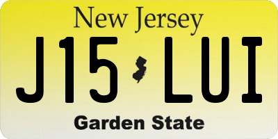 NJ license plate J15LUI