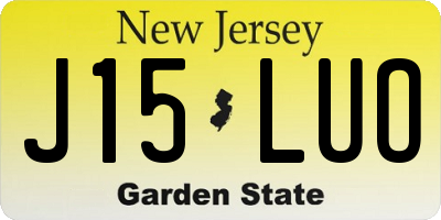 NJ license plate J15LUO