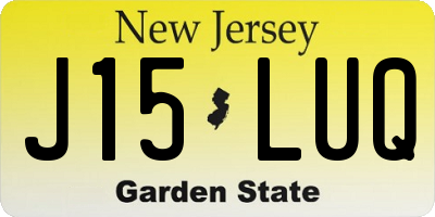 NJ license plate J15LUQ