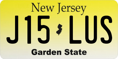 NJ license plate J15LUS