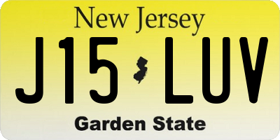 NJ license plate J15LUV