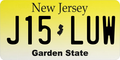 NJ license plate J15LUW