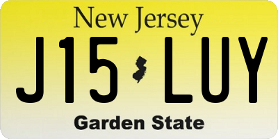 NJ license plate J15LUY