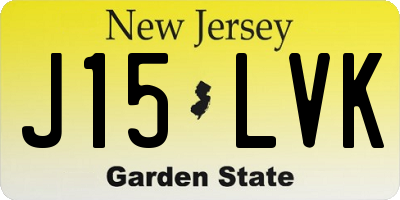 NJ license plate J15LVK