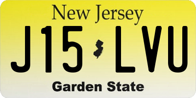 NJ license plate J15LVU