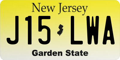 NJ license plate J15LWA