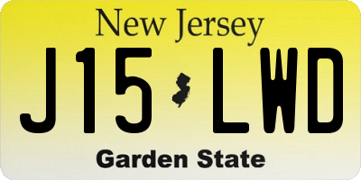 NJ license plate J15LWD