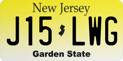 NJ license plate J15LWG