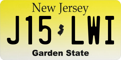 NJ license plate J15LWI