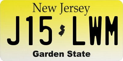 NJ license plate J15LWM
