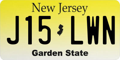 NJ license plate J15LWN