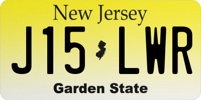 NJ license plate J15LWR