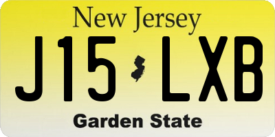 NJ license plate J15LXB