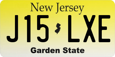 NJ license plate J15LXE