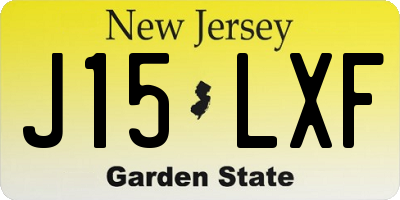 NJ license plate J15LXF